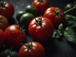 red fresh tomato photo