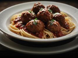 spaghetti and meatballs photo