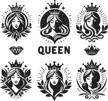 Queen art icon illustration vector