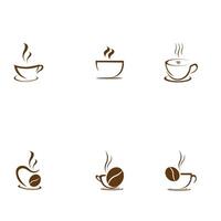 coffee cup set logo vector