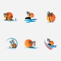 panorama of natural beach beauty vector