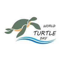 World Turtle Day Template Design. World oceans day concept, turtle underwater with many beautiful coral, help to protect animal and environment vector