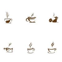 coffee cup set logo vector