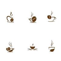 coffee cup set logo vector