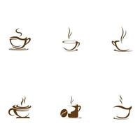 coffee cup set logo vector