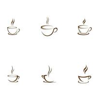 coffee cup set logo vector