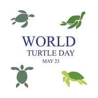 World Turtle Day Template Design. World oceans day concept, turtle underwater with many beautiful coral, help to protect animal and environment vector