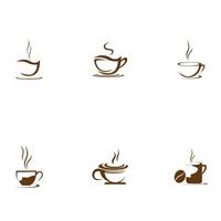 coffee cup set logo vector