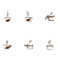 coffee cup set logo vector