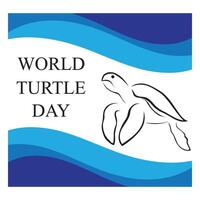 World Turtle Day Template Design. World oceans day concept, turtle underwater with many beautiful coral, help to protect animal and environment vector