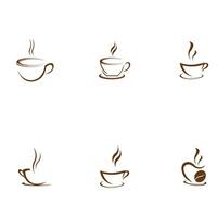 coffee cup set logo vector