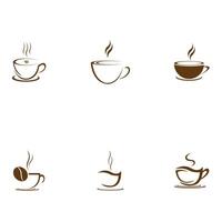 coffee cup set logo vector