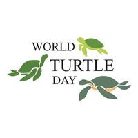 World Turtle Day Template Design. World oceans day concept, turtle underwater with many beautiful coral, help to protect animal and environment vector