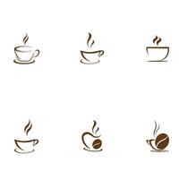 café taza conjunto logo vector