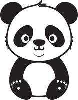 Panda head illustration vector