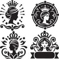 Queen art icon illustration vector