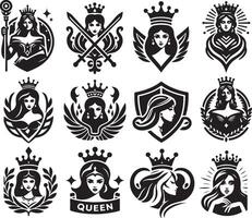 Queen art icon illustration vector