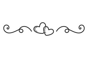 Decorative border with hearts for design of wedding invitations and greeting cards vector