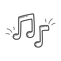 Musical notes. Simple linear hand drawn doodle illustration vector