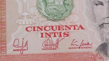 50 Perú intis nacional moneda dinero legal oferta billete de banco cuenta central banco 1 video