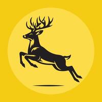 jumping deer icon logo design vector