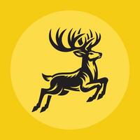 jumping deer icon logo design vector