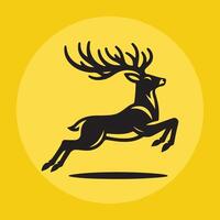 jumping deer icon logo design vector