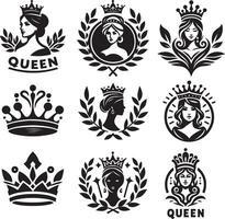 Queen art icon illustration vector