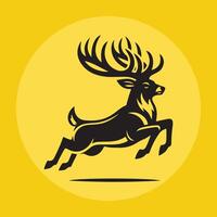 jumping deer icon logo design vector