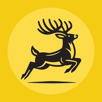 jumping deer icon logo design vector