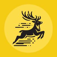 jumping deer icon logo design vector