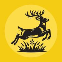 jumping deer icon logo design vector