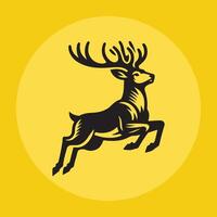 jumping deer icon logo design vector