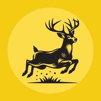 jumping deer icon logo design vector