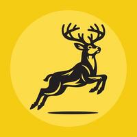 jumping deer icon logo design vector