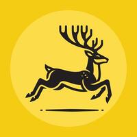 jumping deer icon logo design vector