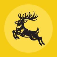 jumping deer icon logo design vector