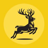 jumping deer icon logo design vector