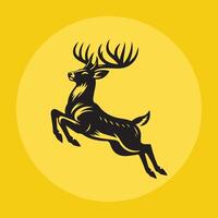 jumping deer icon logo design vector