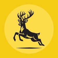 saltando ciervo icono logo diseño vector