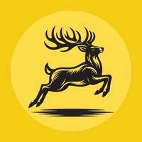 jumping deer icon logo design vector