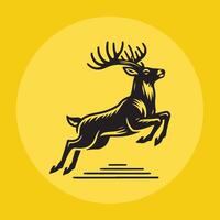 jumping deer icon logo design vector