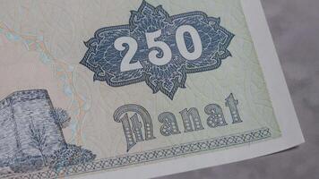 250 Azerbeidzjaans manat azn nationaal valuta geld bankbiljet Bill centraal bank 4 video