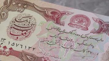 1000 afghaner nationell valuta Rättslig anbud sedel räkningen stänga upp 4 video