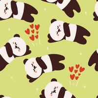 seamless pattern cartoon panda. cute animal wallpaper for textile, gift wrap paper vector
