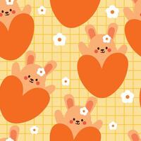 seamless pattern cartoon cat and flower. cute animal wallpaper for textile, gift wrap paper vector