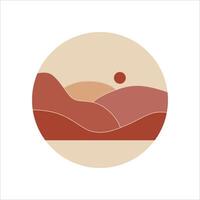 Circle mountain landscape background element vector