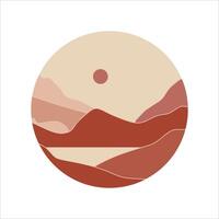 Circle mountain landscape background element vector