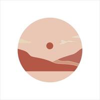 Circle mountain landscape background element vector