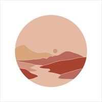 Circle mountain landscape background element vector